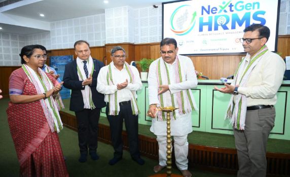 Tripura FM Pranajit Singha Roy launches 4 new modules under NextGen HRMS.